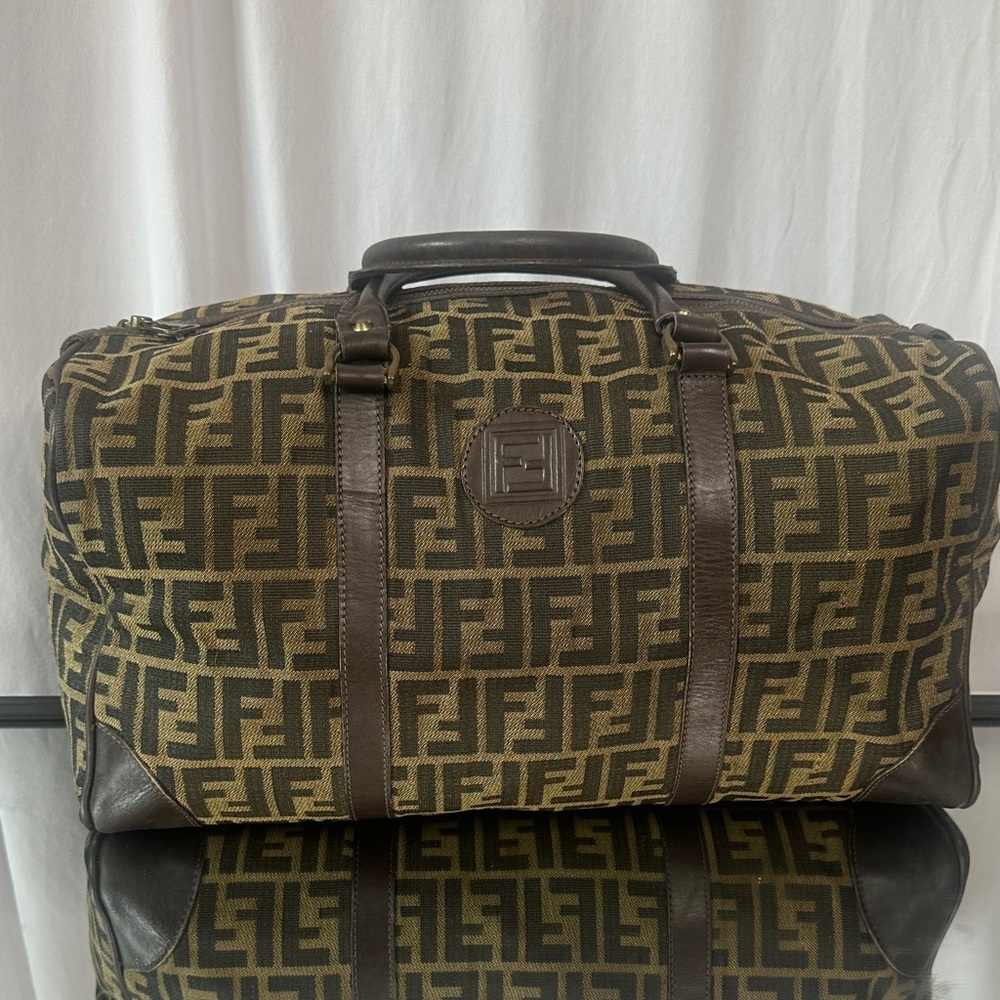 Fendi Black and Brown Monogram Duffel Bag